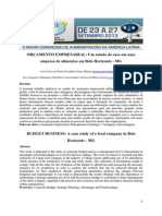 Orçamento Empresarial - Um Estudo de Caso