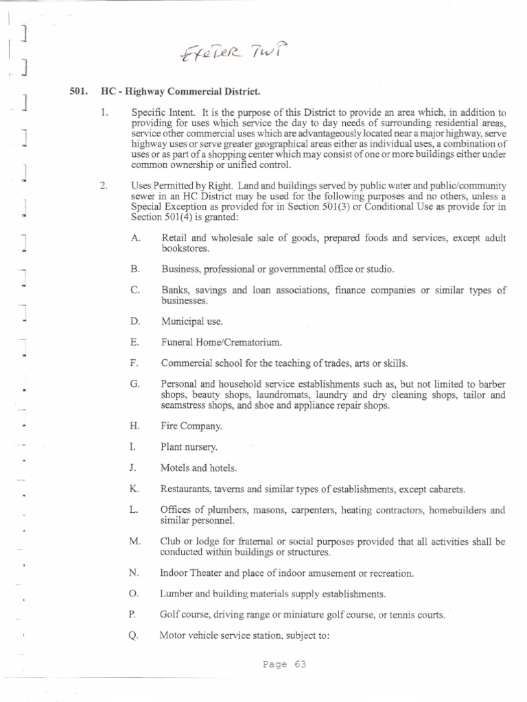 Exeter HC Zoning Code PDF Retail Parking