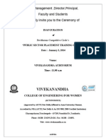Vivekanandha: The Management, Director, Principal, Faculty and Students Cordially Invite You To The Ceremony of