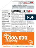 TheSun 2009-09-15 Page02 Bagan Pinang Polls On Oct 11