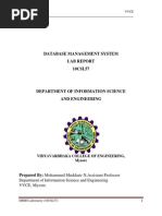 Dbms Lab Manual 10csl57