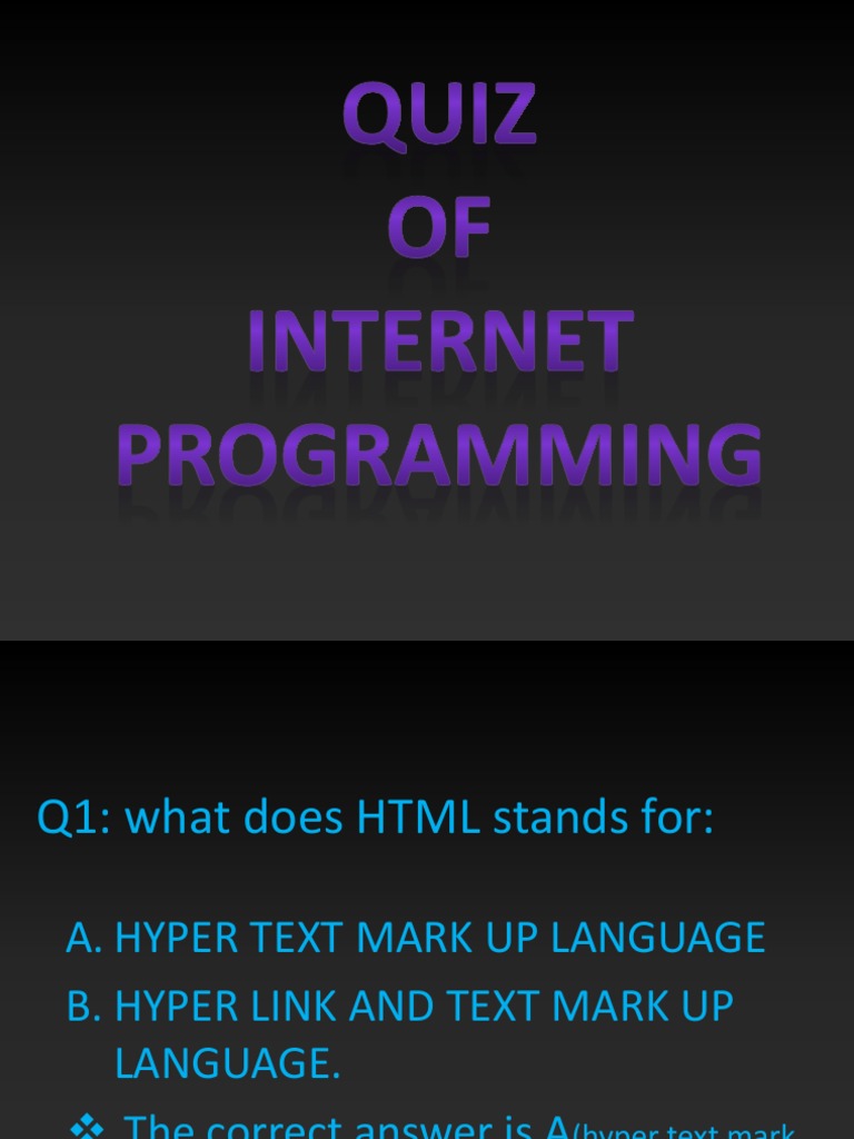 Quiz On Basic HTML Tags | PDF | Html Element | Html