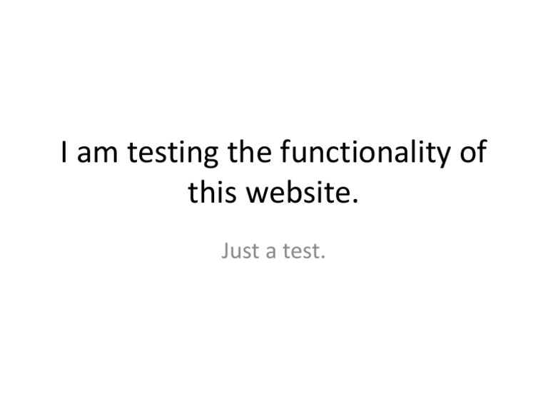 Just A Test Upload | PDF