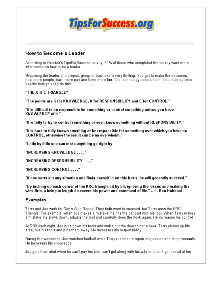 Master Leadership with KRC Triangle | PDF