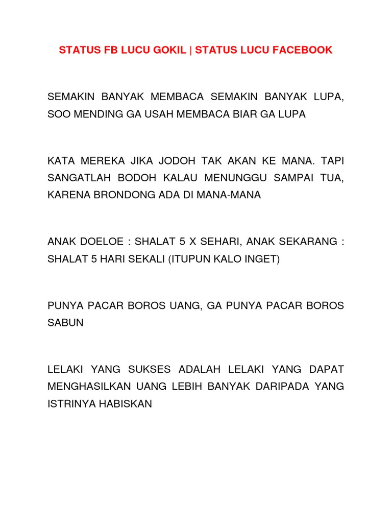 Status Lucu 2014