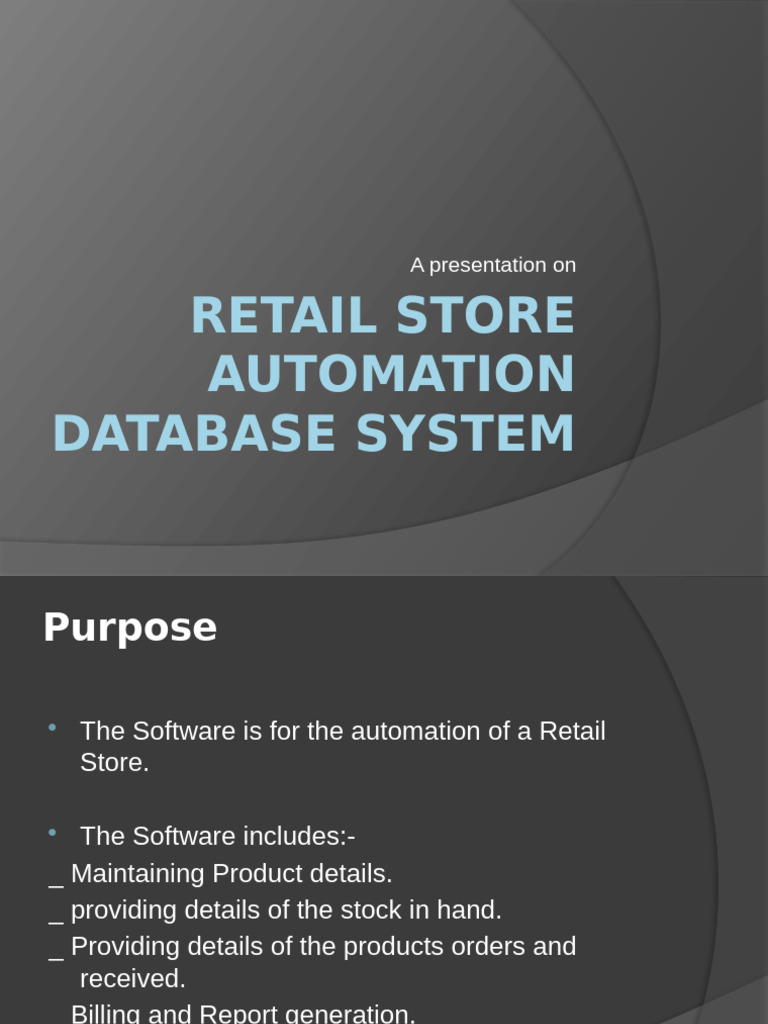 Retail Store Automation Database System | PDF