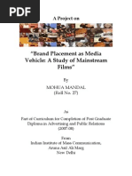 Download Brand Placement as Media Vehicle A Study of Mainstream Films by mohua SN19761331 doc pdf