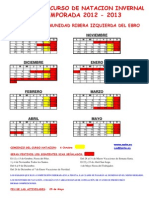 Calendario Natación 2012-2013