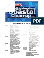 Program of Activities for Anilao Reef Cleanup