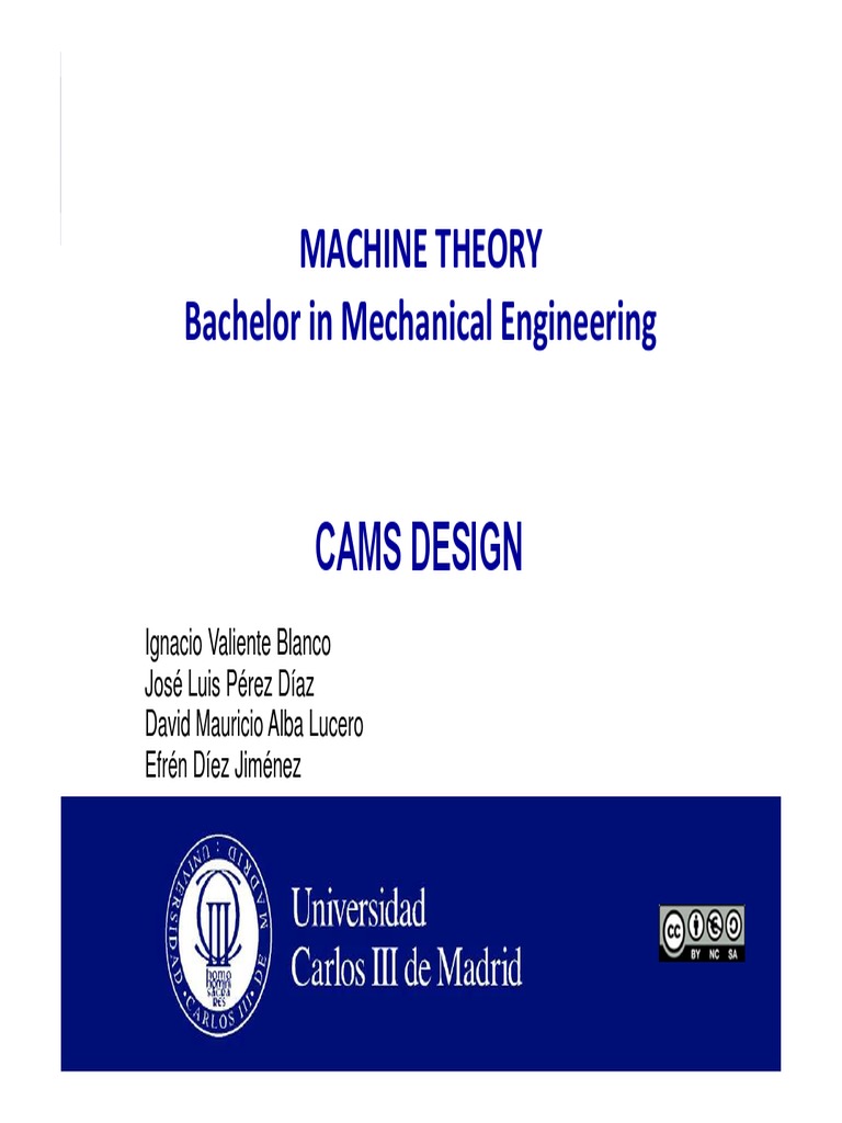 Cams Design PDF Kinematics Mechanical Engineering