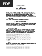 Download Summers End Foo Fighters Tab by nomadinmusic SN19763598 doc pdf