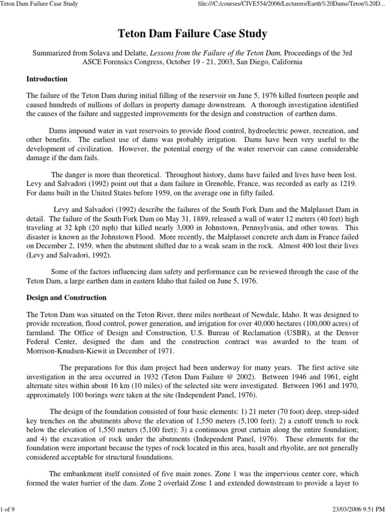 Concrete dam failure picture