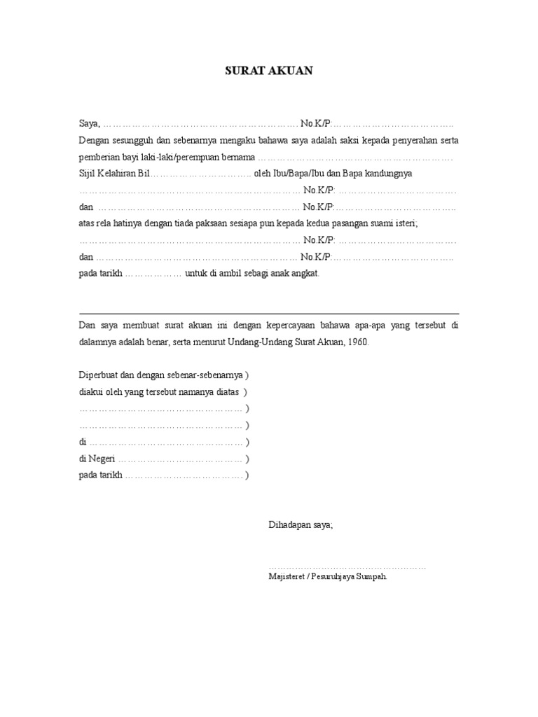 Akuan Saksi An Penerimaan Pdf