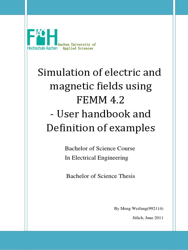 FEMM 4.2: Electric & Magnetic Simulations | PDF | Field (Physics ...