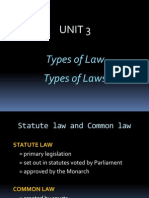 Unit 3: Types of Law Types of Laws