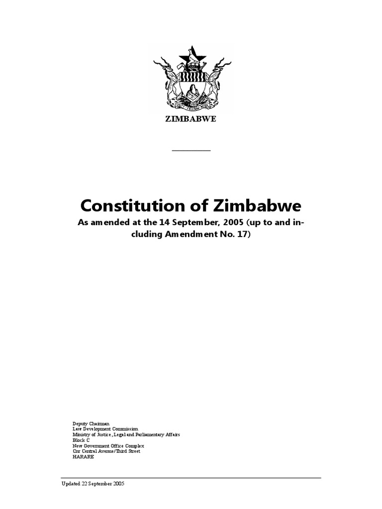 Zimbabwe Constitution Pdf Eminent Domain Capital Punishment