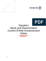 DRAFT EK44636 Stock and Denomination Control Enhancement Notes