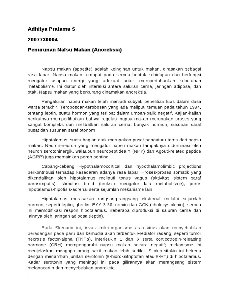 Penurunan Nafsu Makan | PDF