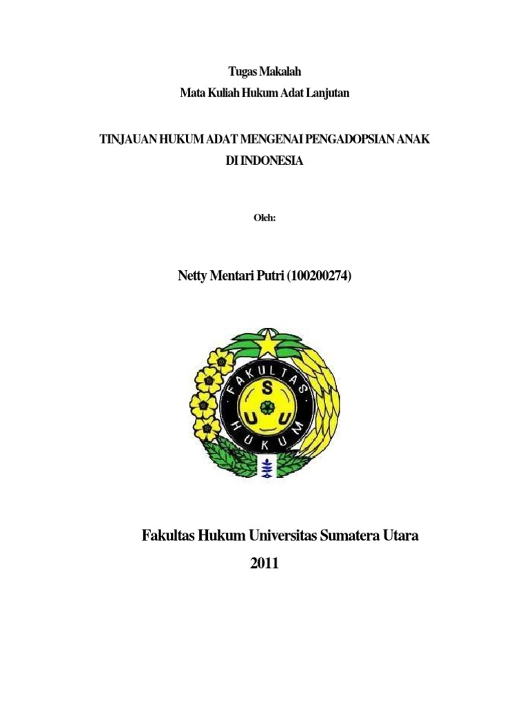 Tugas Makalah Hukum Adat Lanjutan