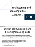 Overview of Academic Listening & Speaking Class