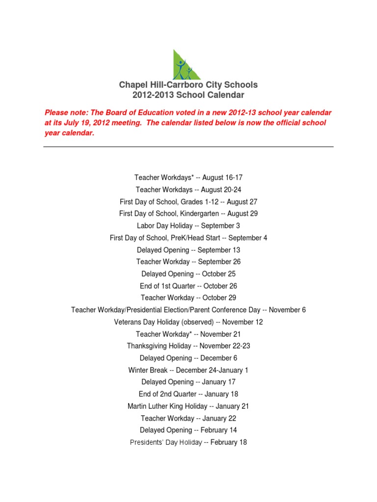 Orange County Schools 2018-2019 Calendar | PDF | Thanksgiving | Holidays, image size:768x1024