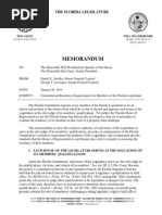 Residency Memo Florida Legislature Legal Counsel