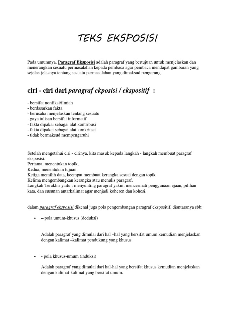 Teks Eksposisi