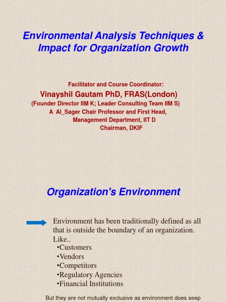 Environmentala Anlysis Techniques and Impact For Organization Growth | PDF