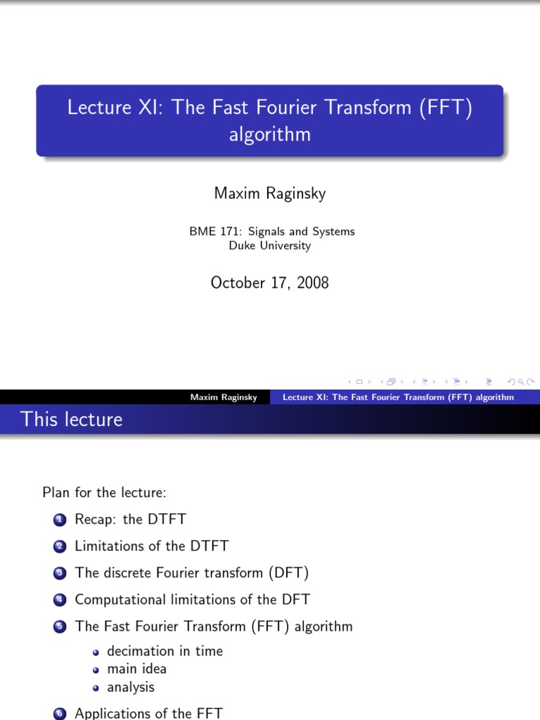 Fast Fourier Transform Overview | PDF