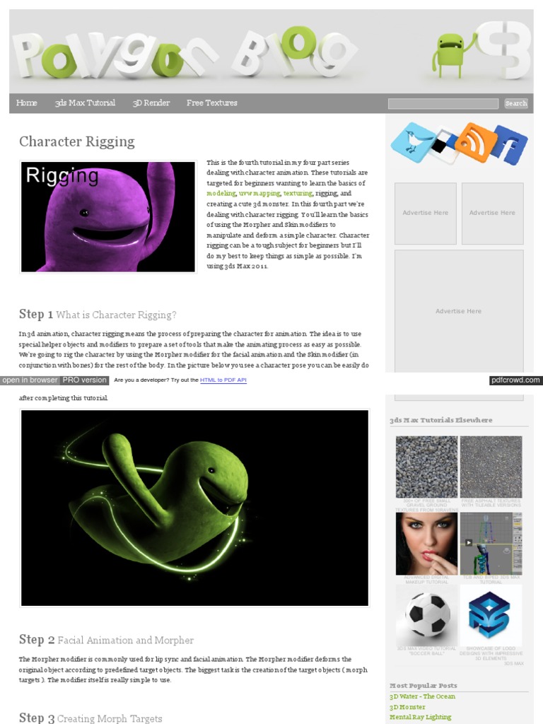 WWW Polygonblog Com Character Rigging | PDF | Autodesk 3ds Max | 3 D ...
