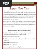 Newsletter - January 2014