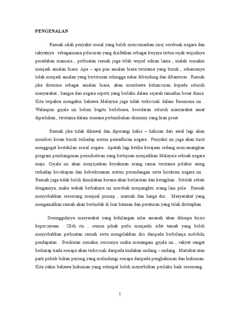 Gejala Rasuah Pdf