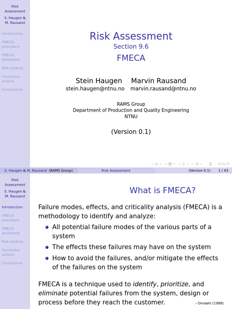 FMECA Methodology and Applications | PDF | Reliability Engineering ...