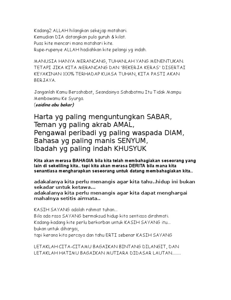 Kadang2 Allah Hilangkan Sekejap Matahari Pdf