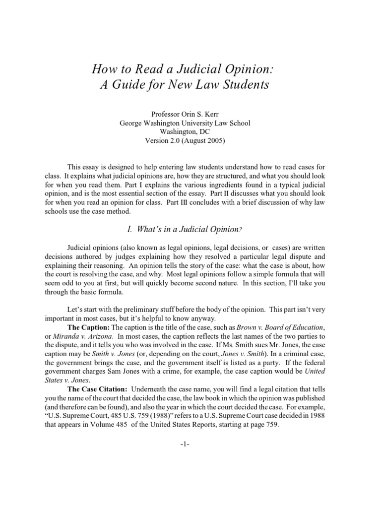 How to read case law precedent common law