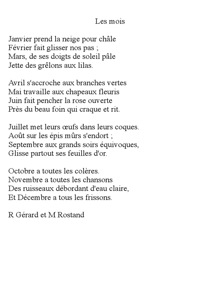 Les Mois Pdf