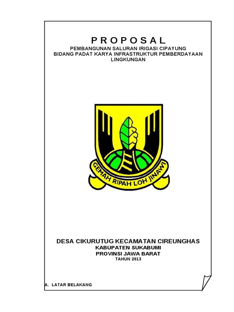 Proposal Padat Karya Desa Bojongmanggu