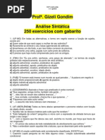 Download 250_EXERCCIOS_COM_GABARITO_ANLISE_SINTTICA Prof Gizeli Costa by Gizeli Costa SN19787588 doc pdf