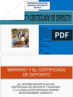 Warrant y El Certificado de Deposito
