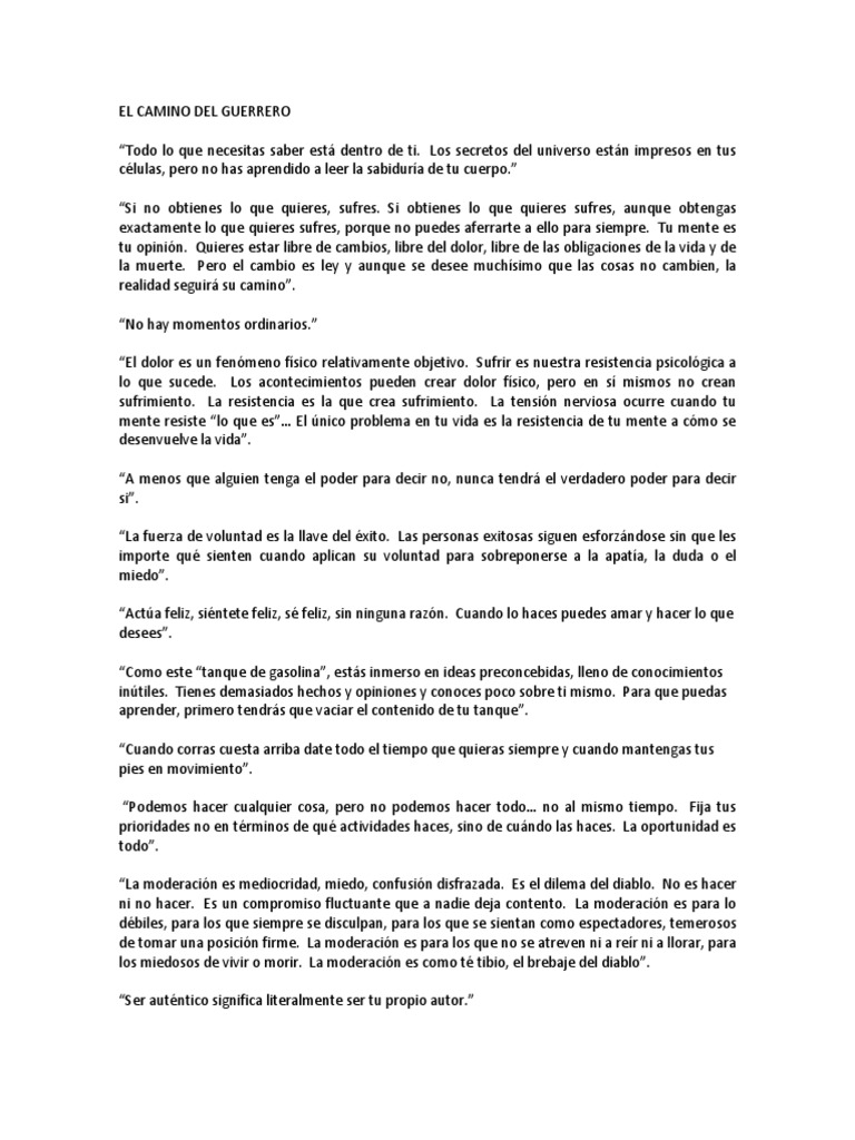 El Camino Del Guerrero | PDF | Sufrimiento | Amor