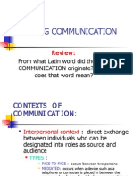 Defining Communication Lecture Part II