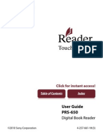 User's Manual for the Sony Reader Touch PRS 650