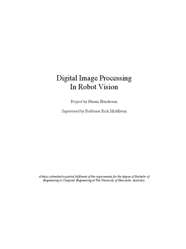Digital Image Processing in Robot Vision | PDF