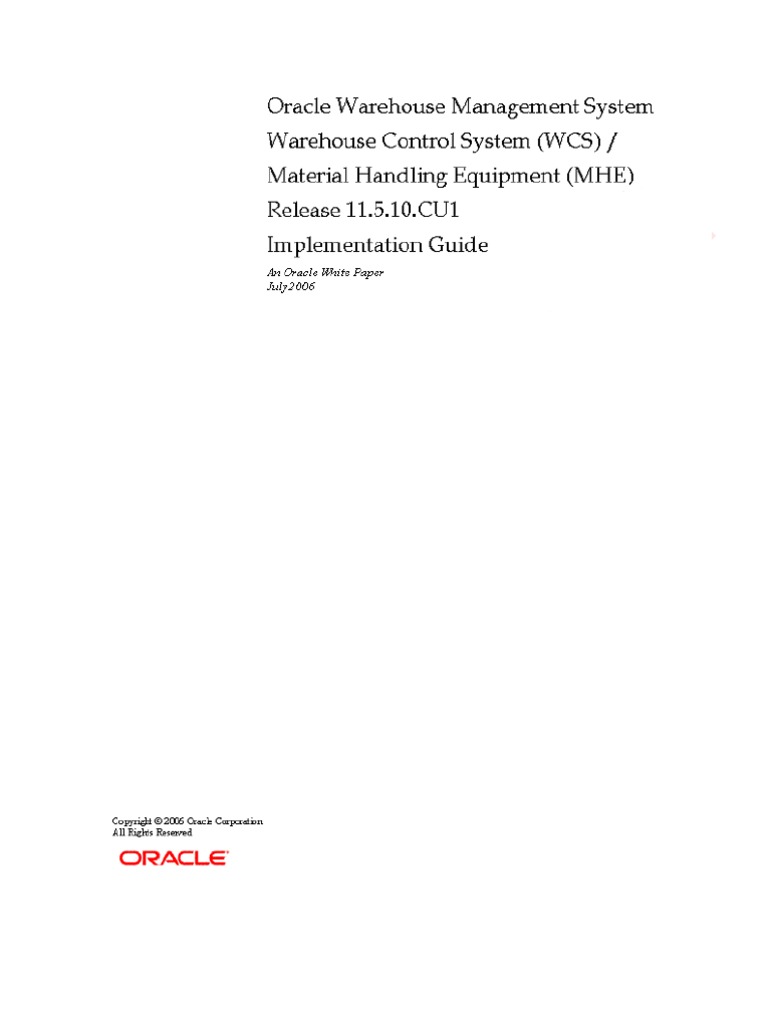 Warehouse Control System (WCS) - Material Handling Equipment (MHE ...