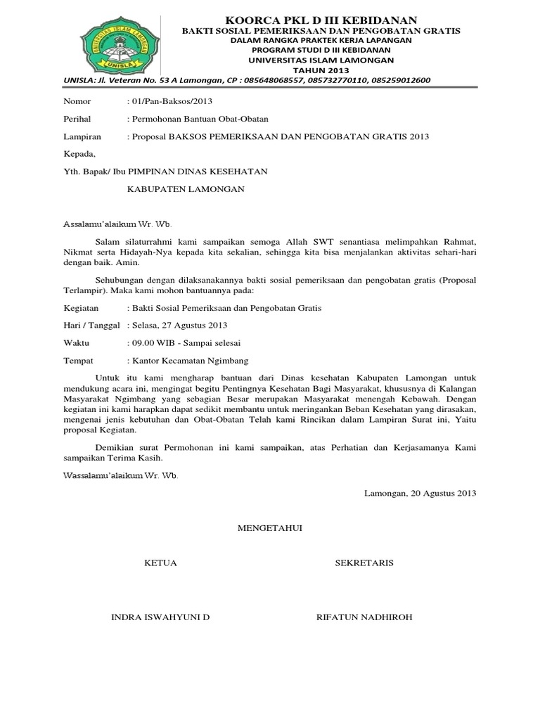 Surat Pengantar PROPOSAL | PDF