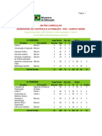 Matriz Curricular Engeharia de Controle e Automacao