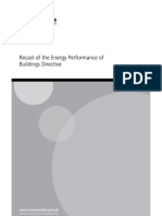 Recast of The Energy Performance of Buildings Directive - CLG Consultation