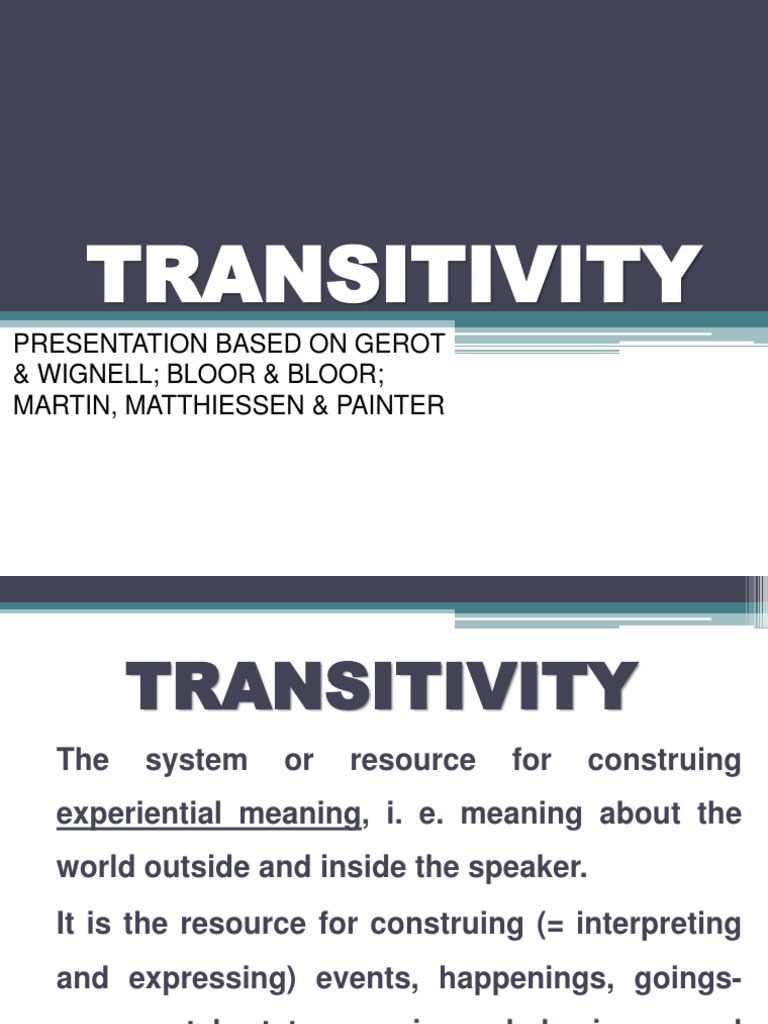 Transitivity PDF Perception Verb