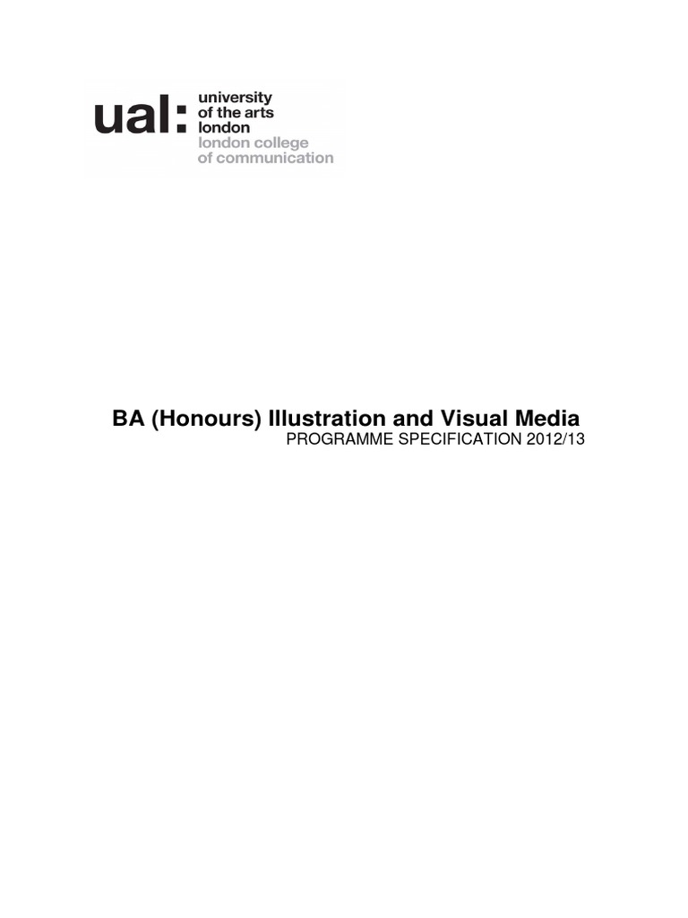 BA Illustration and Visual Media PROG SPECS 12.13 FINAL | PDF | Gce ...