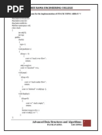 Sree Rama Engineering College: 1A/ Write C++ Programs For The Implementation of STACK USING ARRAY